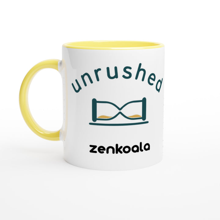 Unrushed feel-good mug, yellow inside — Zen Koala Australia
