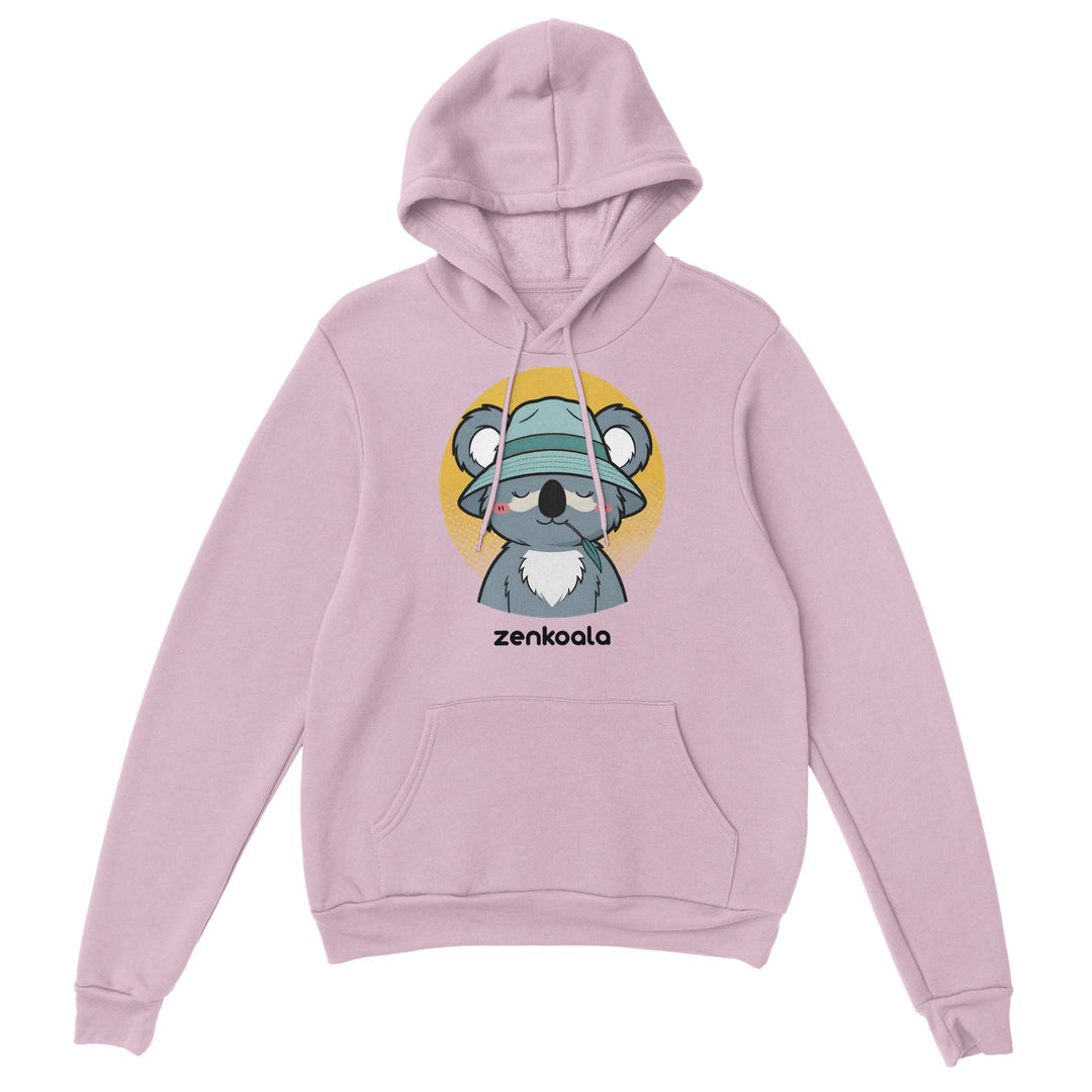 Koala Zinc and Bucket Hat feel-good hoodie in Light Pink — Zen Koala Australia