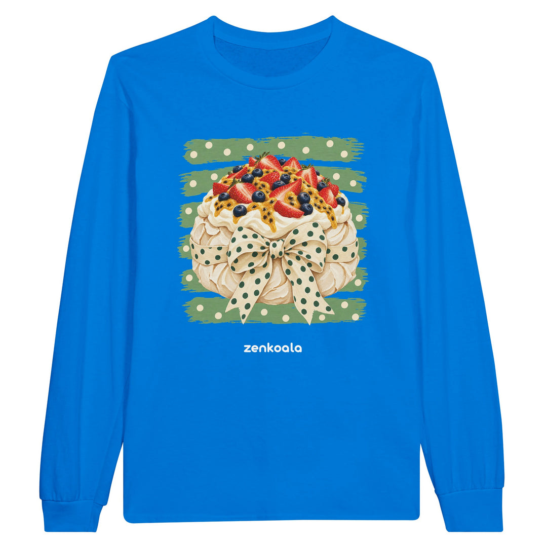 Pavlova feel-good long sleeve tee in royal, Zen Koala Australia