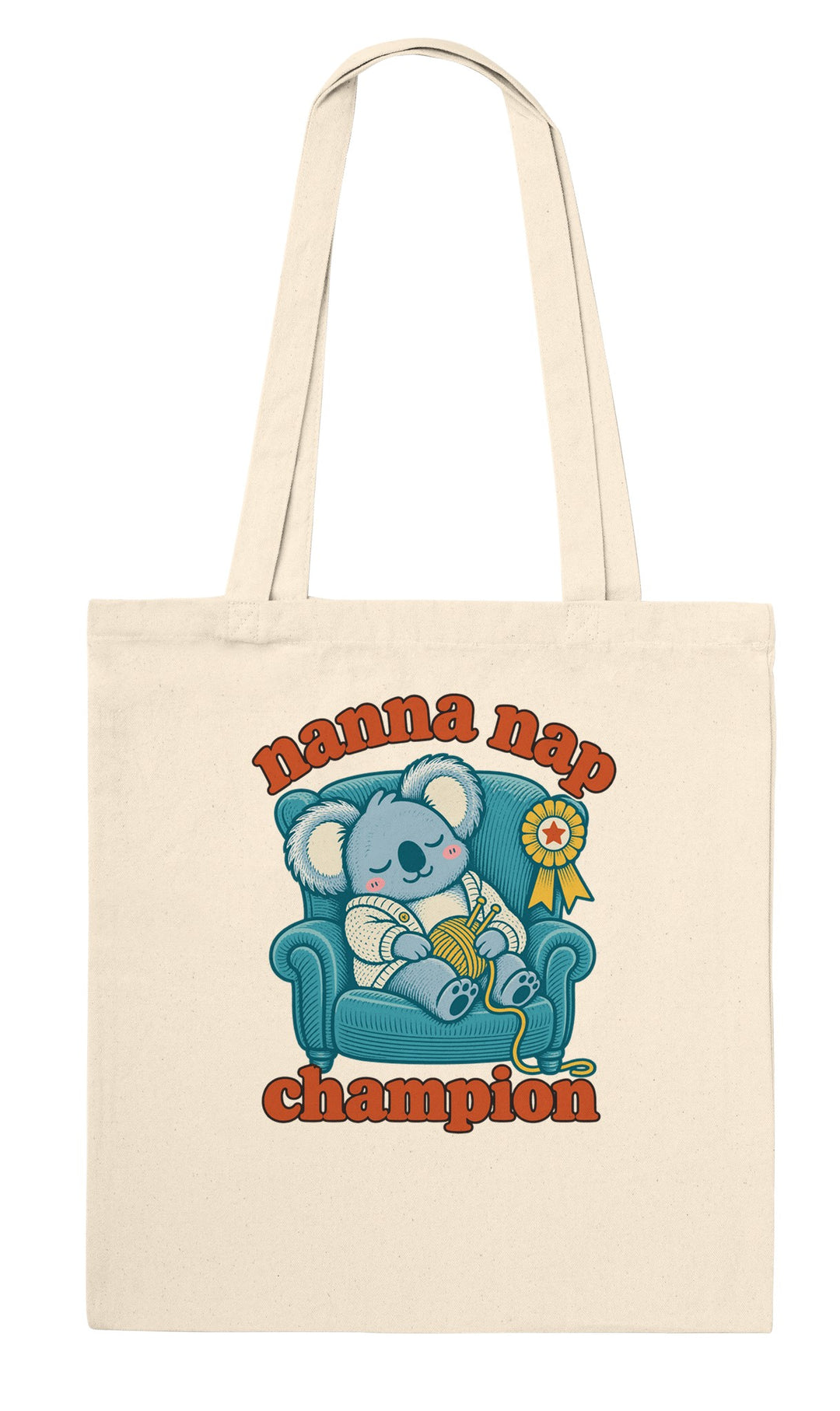 Nanna Nap Champion feel-good tote bag in natural, Zen Koala Australia