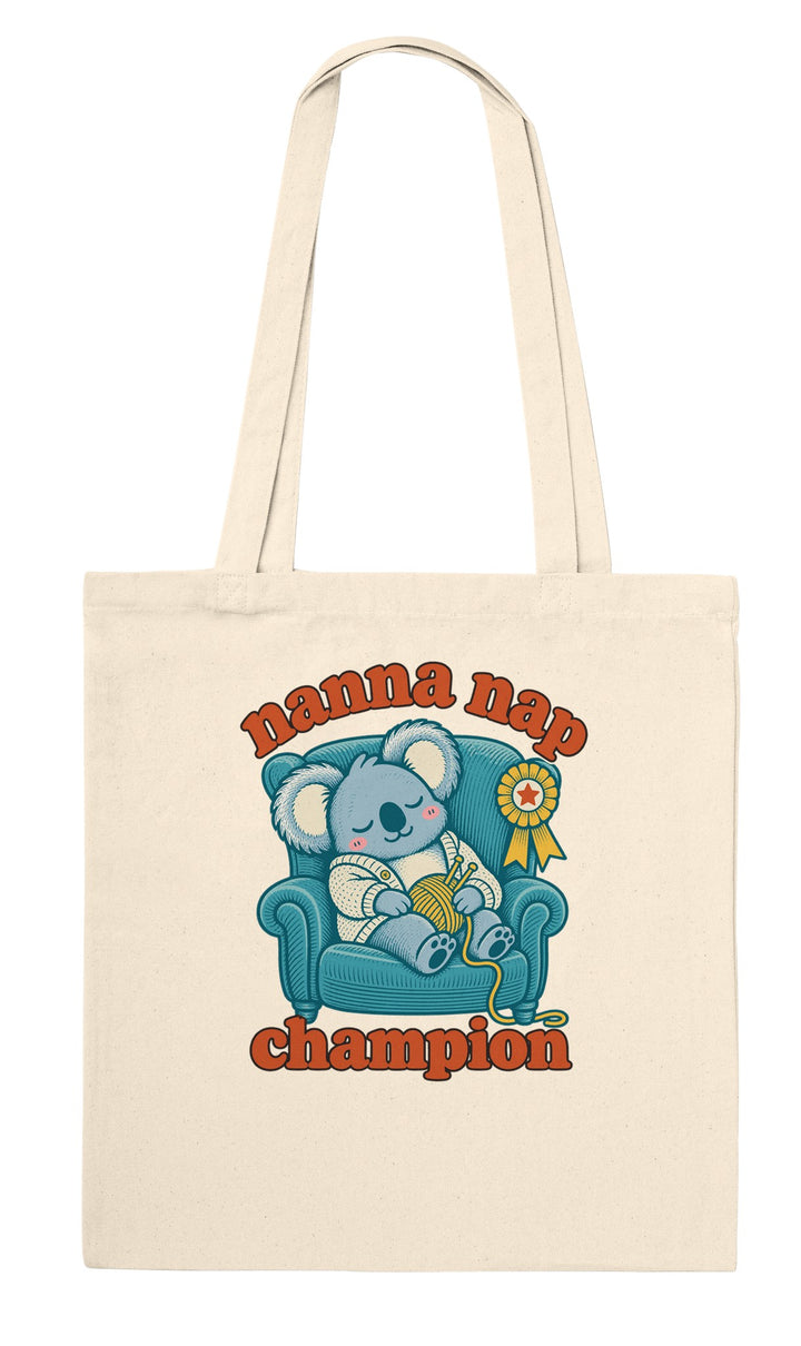 Nanna Nap Champion feel-good tote bag in natural, Zen Koala Australia