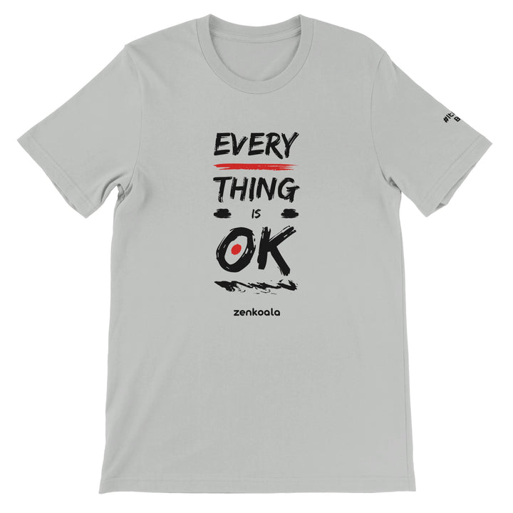 Everything is OK feel-good tee in silver, Zen Koala Australia