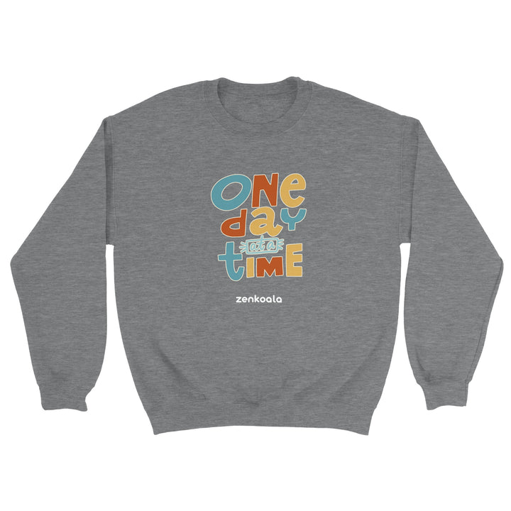 One Day at a Time feel-good sweatshirt in sport grey, Zen Koala Australia