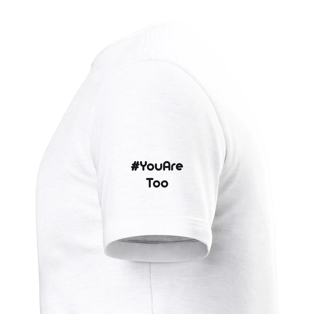 Sleeve close-up: #YouAreToo — Zen Koala Australia feel-good clothing