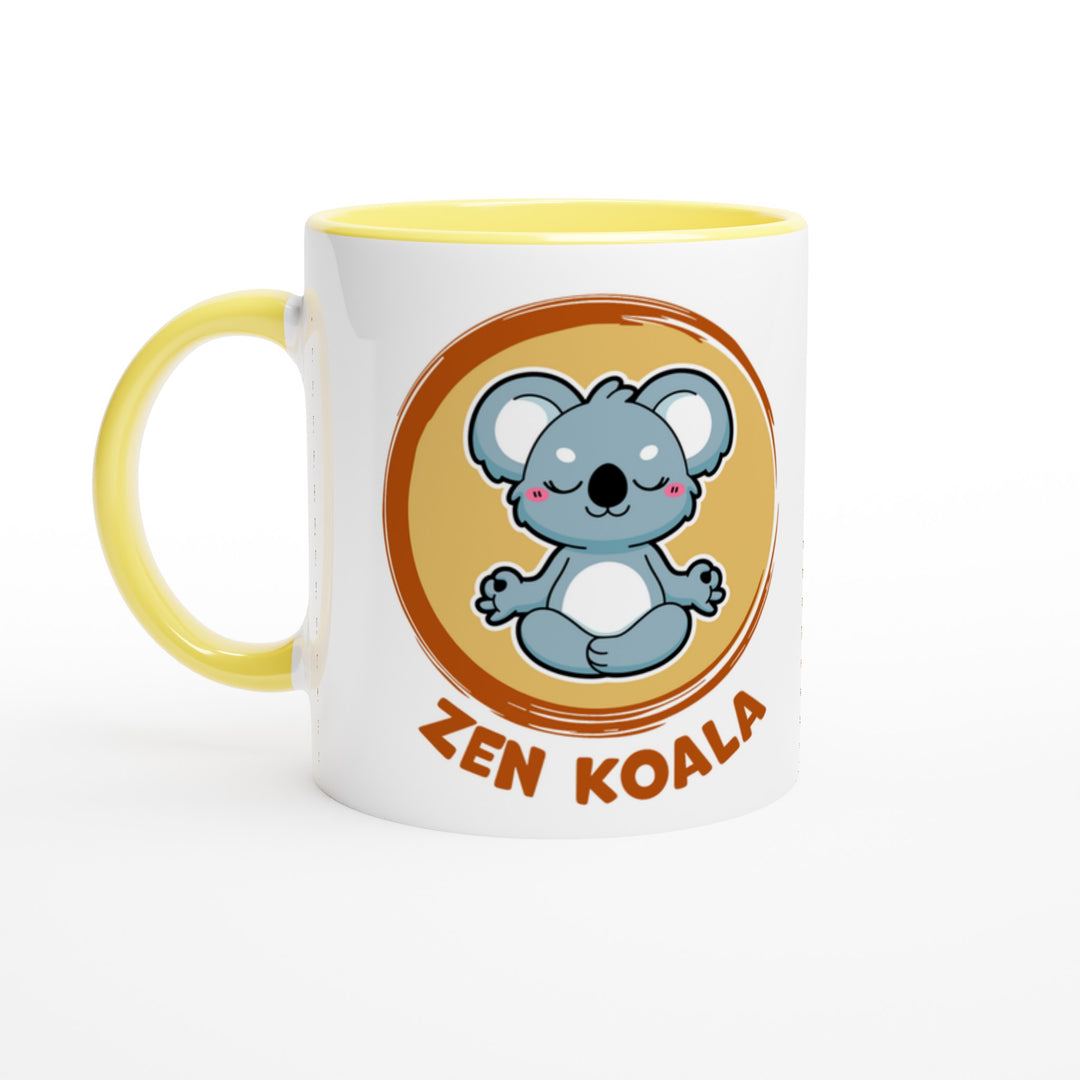 Zen Koala feel-good mug: our meditating koala in a golden circle, Zen Koala Australia