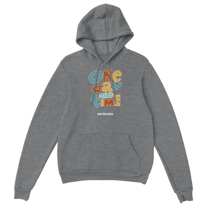 One Day at a Time feel-good hoodie in sport grey, Zen Koala Australia