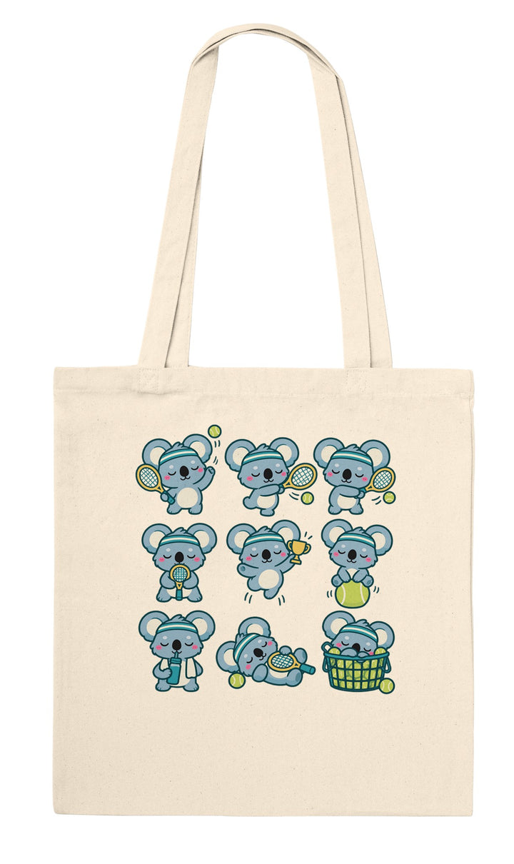 Tennis Koalas feel-good tote bag in natural, Zen Koala Australia