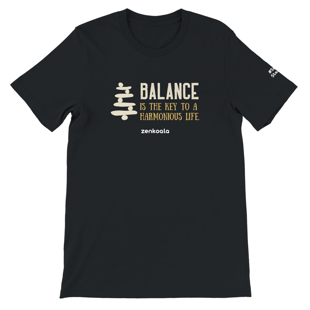 Balance feel-good tee in black, Zen Koala Australia