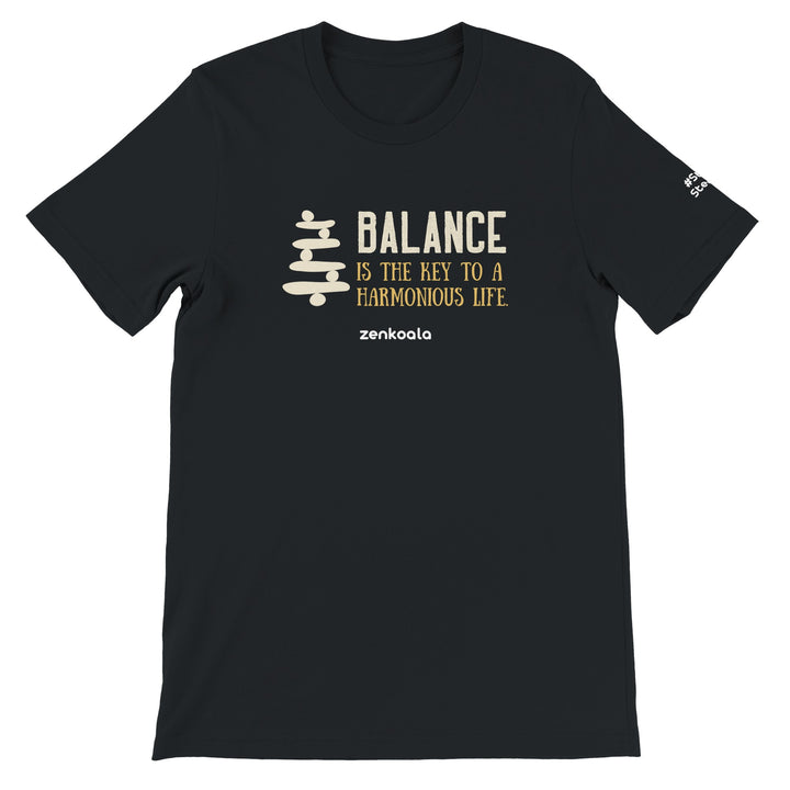 Balance feel-good tee in black, Zen Koala Australia