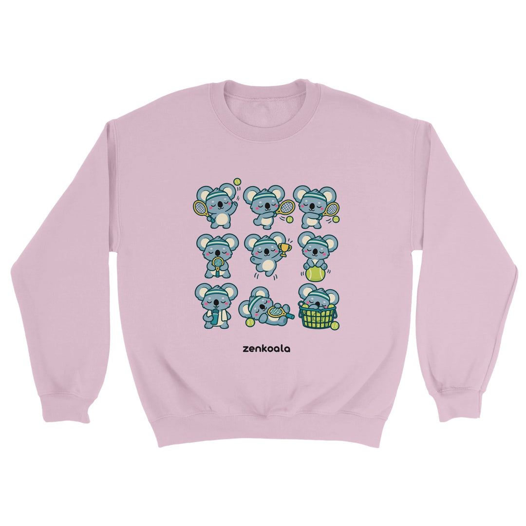 Tennis Koalas feel-good sweatshirt in light pink, Zen Koala Australia