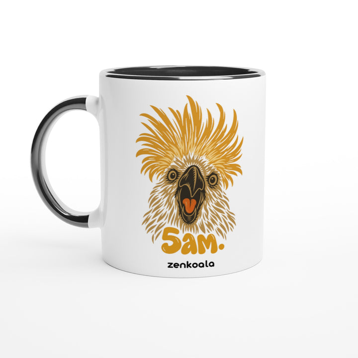 5am feel-good mug: a cockatoo screaming at dawn, Zen Koala Australia