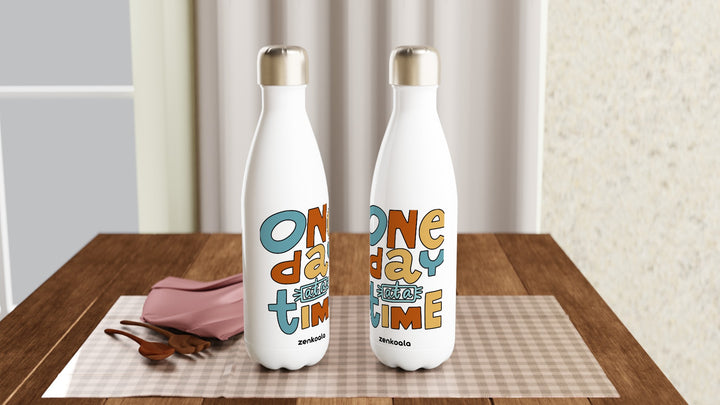 Two One Day at a Time water bottles on a table, Zen Koala Australia