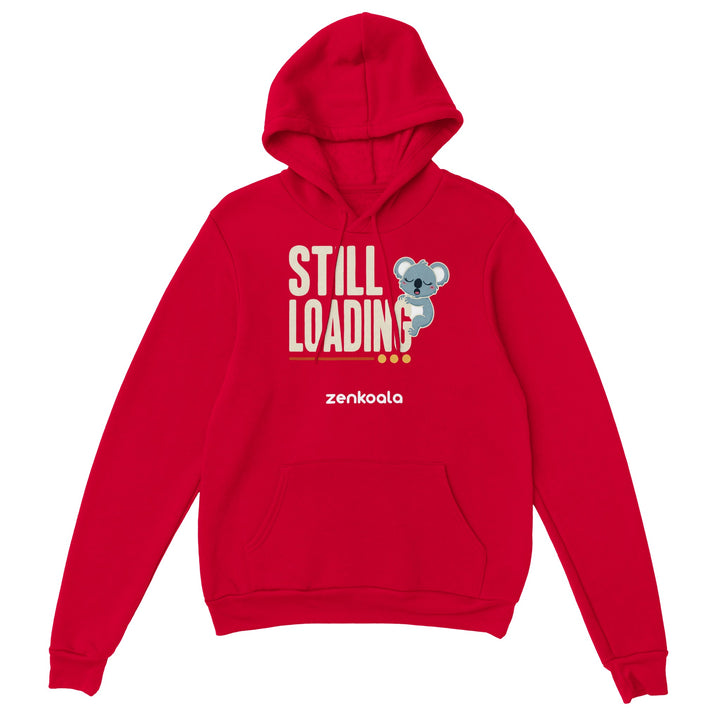 Still Loading Koala feel-good hoodie in Red — Zen Koala Australia