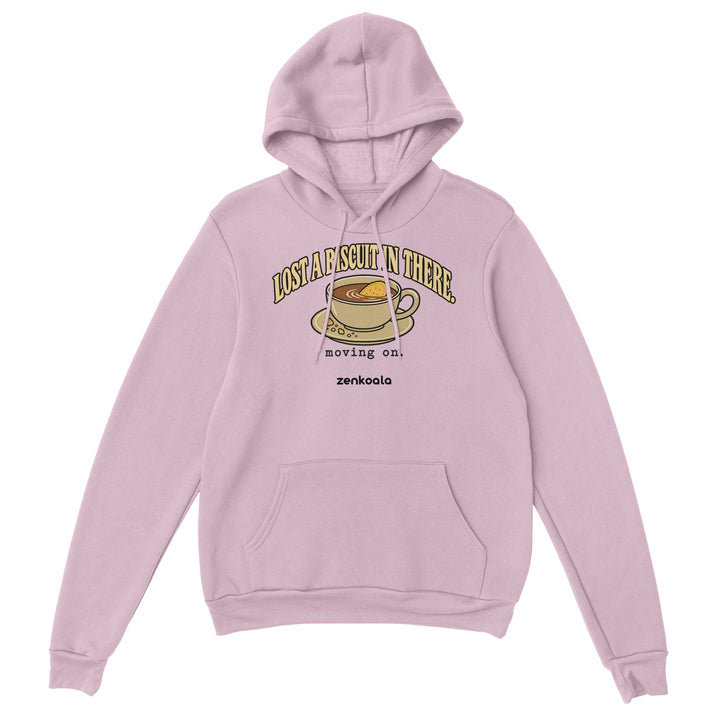 Lost a Biscuit in There feel-good hoodie in light pink, Zen Koala Australia