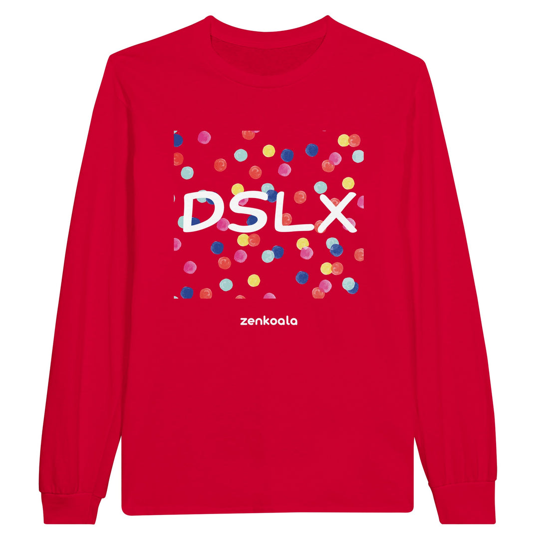 Dyslexia is my SuperPower feel-good long sleeve tee in red, Zen Koala Australia
