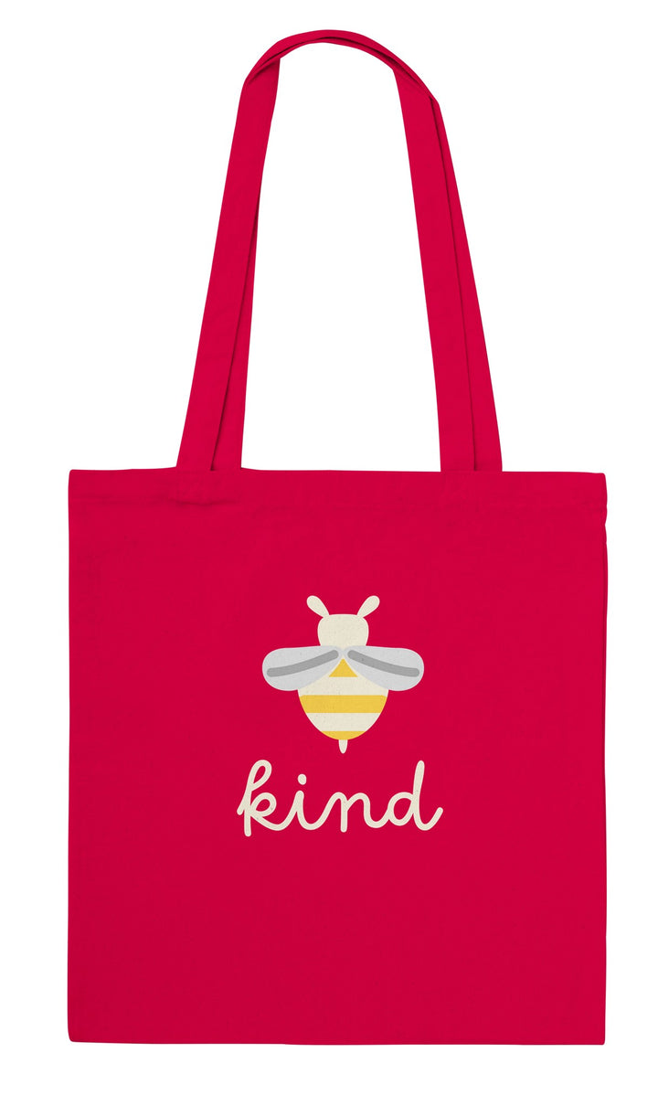 Bee Kind feel-good tote bag in red, Zen Koala Australia