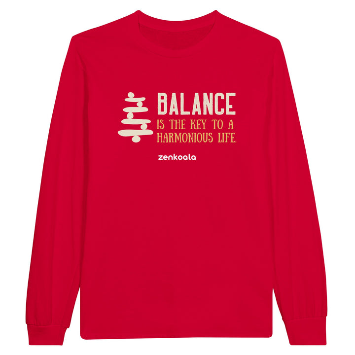 Balance feel-good long sleeve tee in red, Zen Koala Australia
