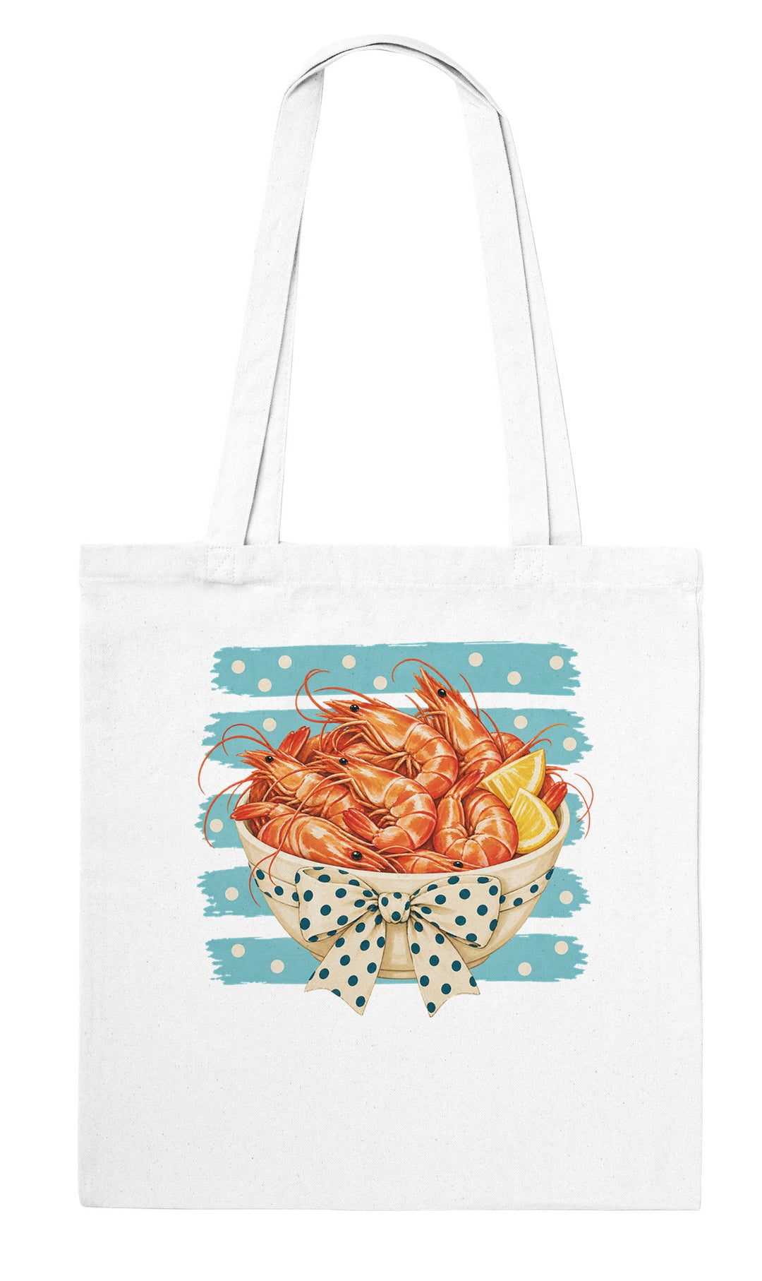 Prawns feel-good tote bag in white, Zen Koala Australia