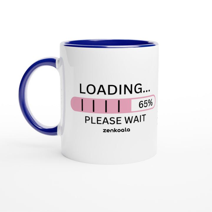 Loading mug in blue: white with a blue rim, inside and handle, Zen Koala Australia