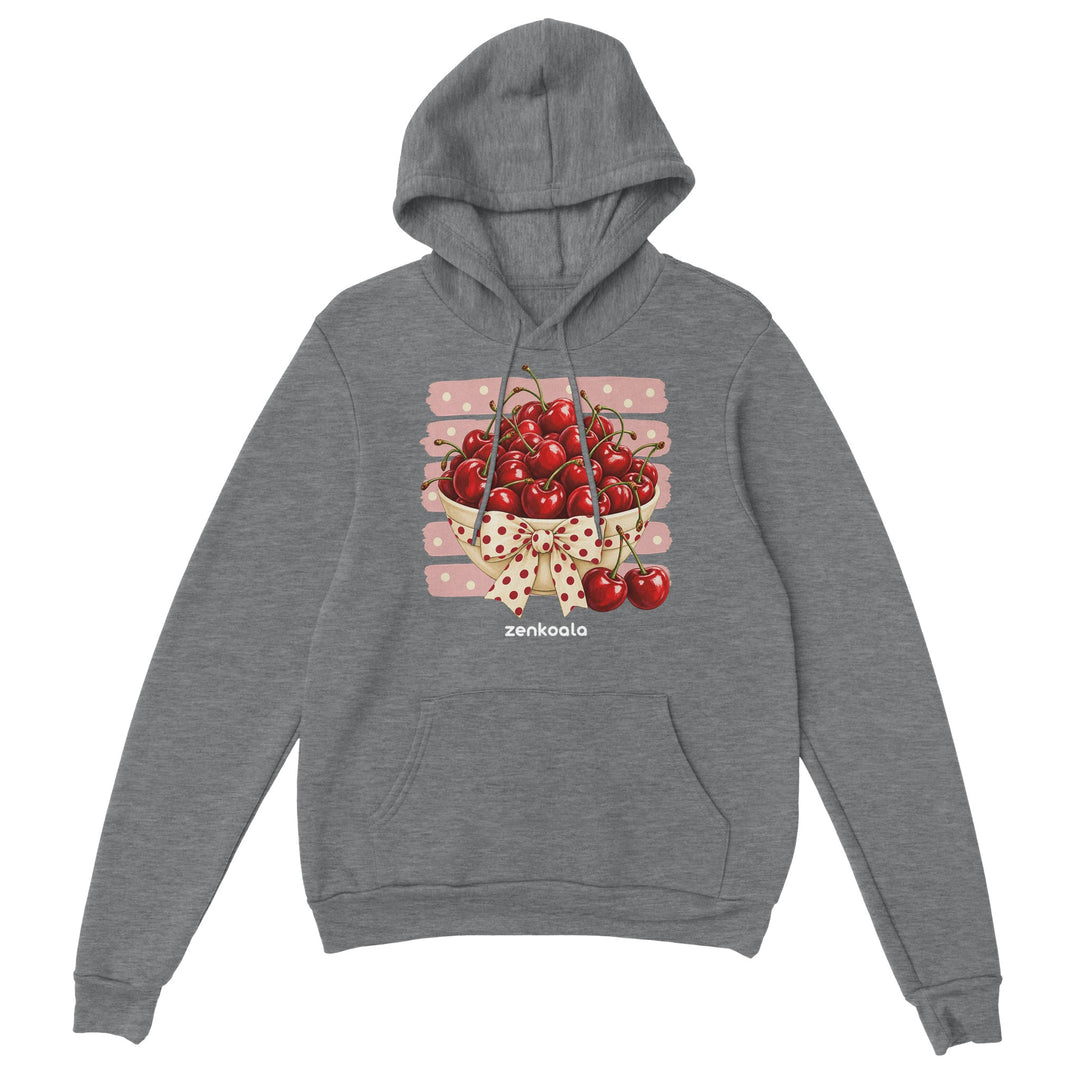 Cherries feel-good hoodie in sport grey, Zen Koala Australia