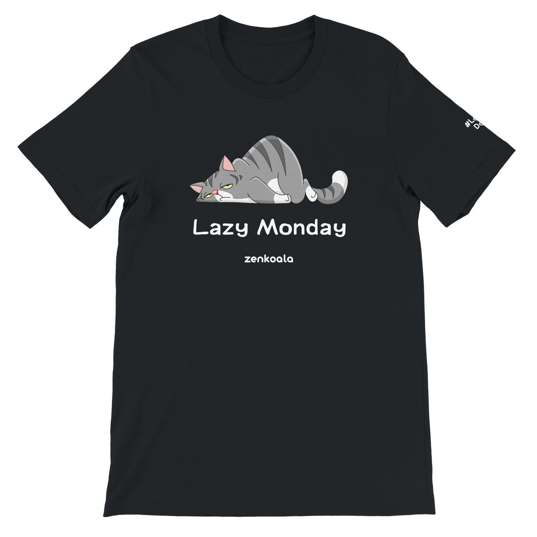 Lazy Monday feel-good tee in black, Zen Koala Australia