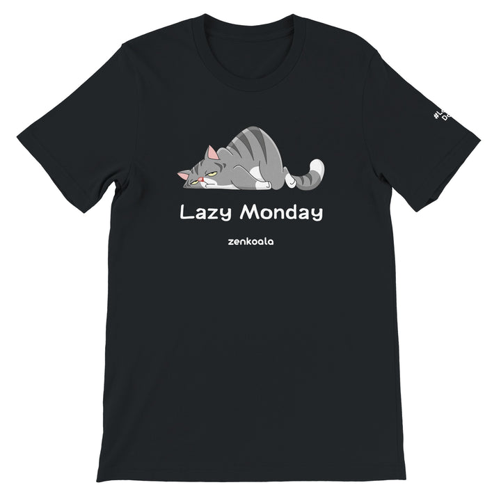 Lazy Monday feel-good tee in black, Zen Koala Australia