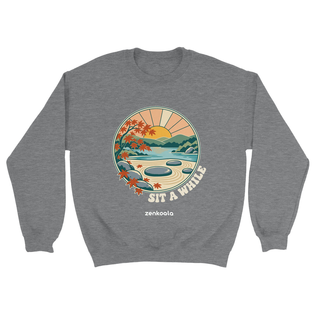 Zen Garden Sit a While feel-good sweatshirt in sport grey, Zen Koala Australia