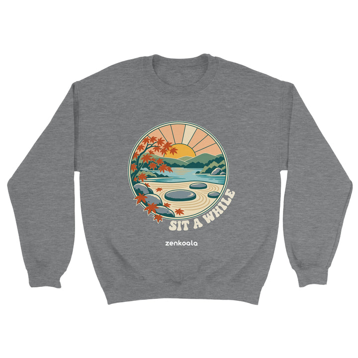 Zen Garden Sit a While feel-good sweatshirt in sport grey, Zen Koala Australia
