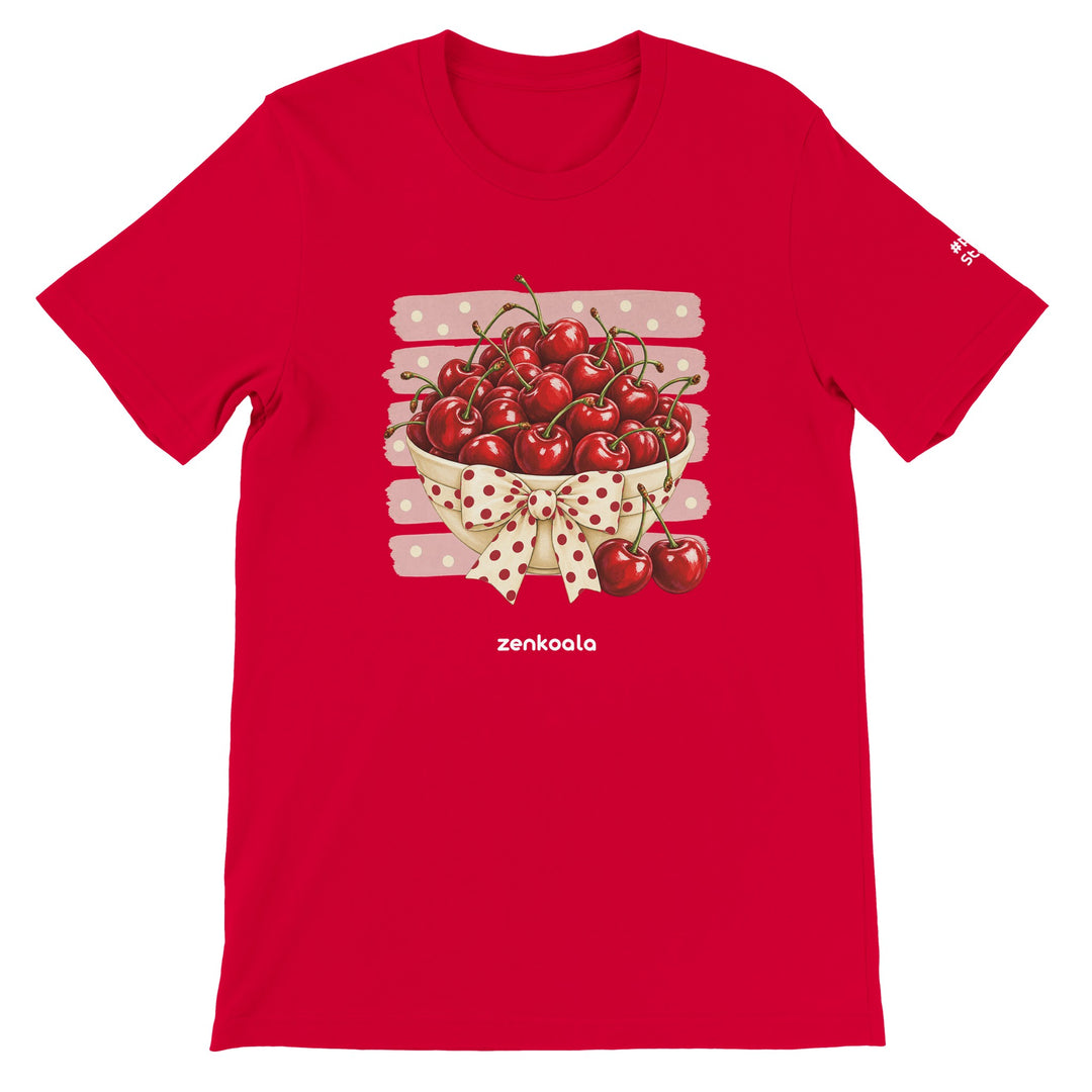 Cherries feel-good tee in red, Zen Koala Australia