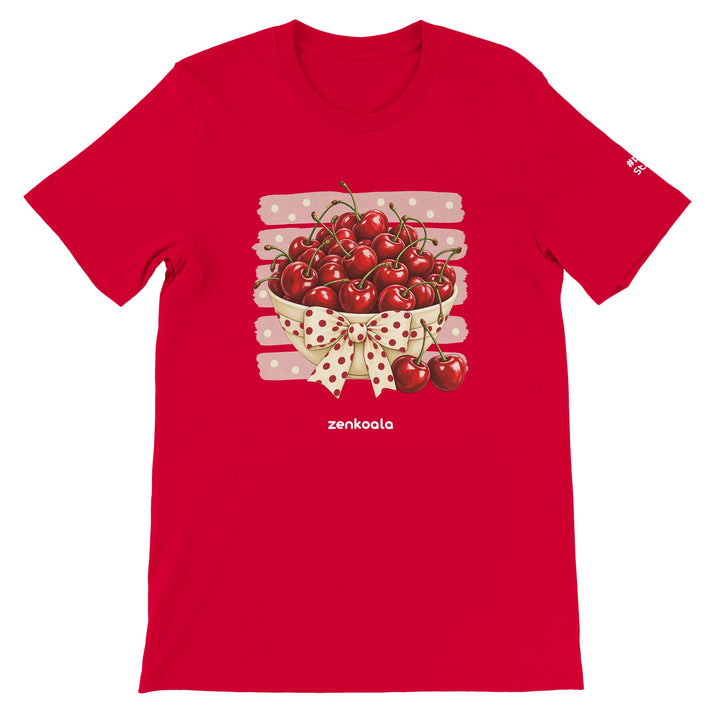 Cherries feel-good tee in red, Zen Koala Australia