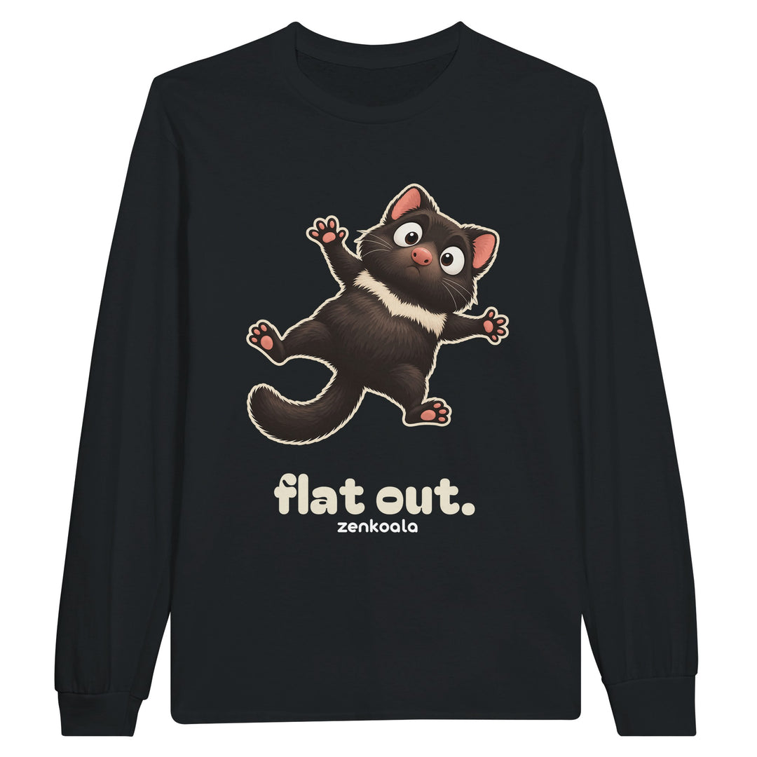 Flat Out feel-good long sleeve tee in black, Zen Koala Australia