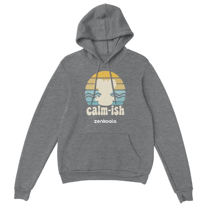 Calm-ish Retro Sunset Koala feel-good hoodie in Sport Grey — Zen Koala Australia