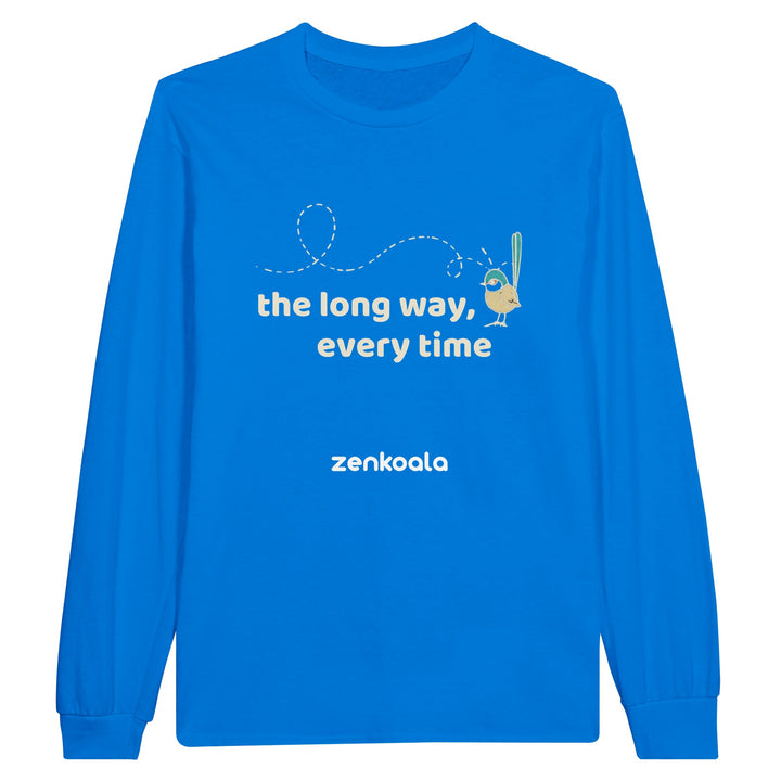 The Long Way Every Time long sleeve tee in royal — Zen Koala Australia