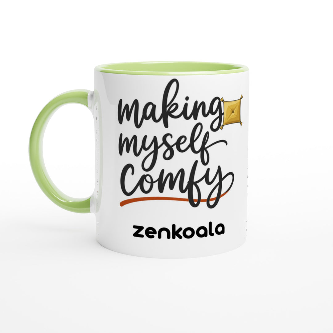 Making Myself Comfy feel-good mug, green inside — Zen Koala Australia