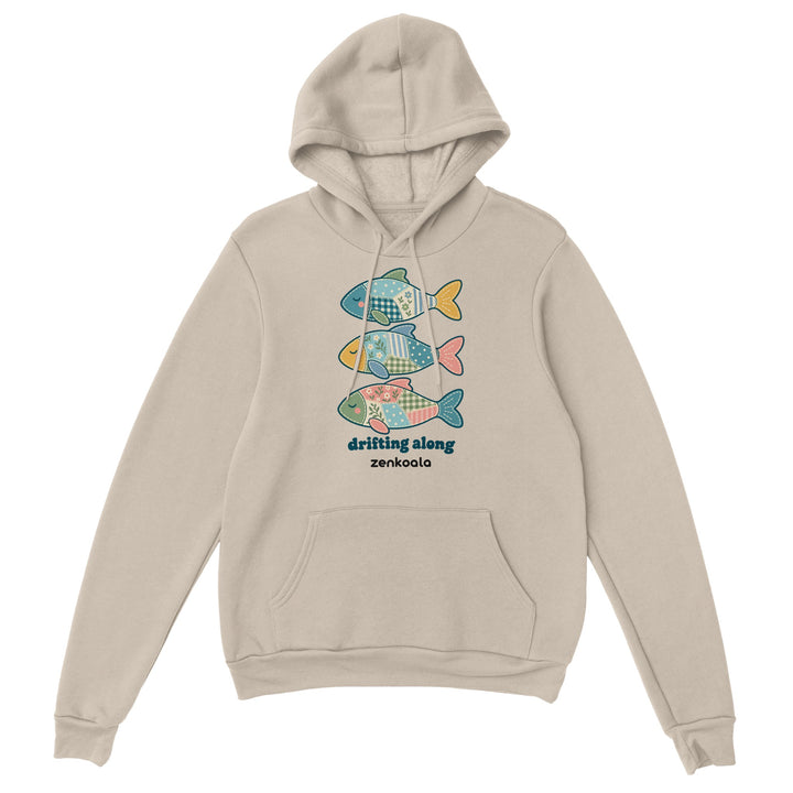 Drifting Along Fish feel-good hoodie in sand, Zen Koala Australia