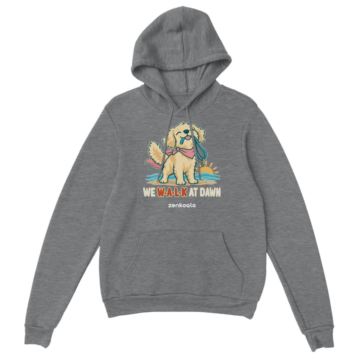 We Walk at Dawn feel-good hoodie in sport grey, Zen Koala Australia