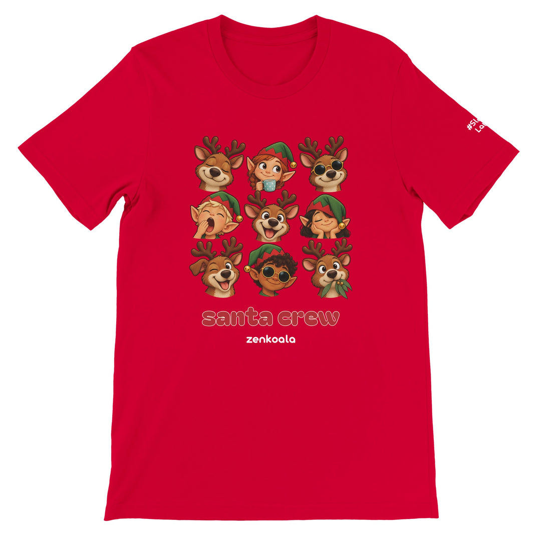 Santa Crew feel-good tee in red, Zen Koala Australia