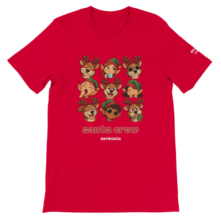 Santa Crew feel-good tee in red, Zen Koala Australia