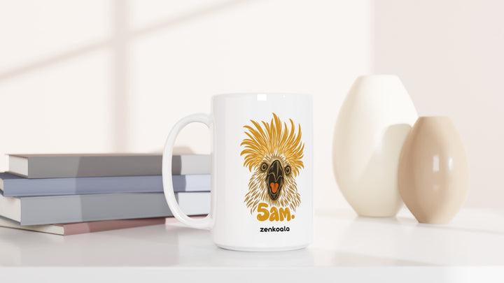5am 15oz mug beside books and vases, Zen Koala Australia