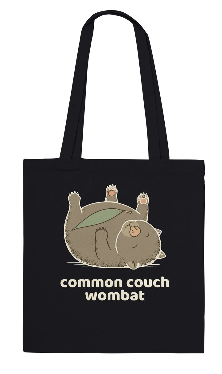 Common Couch Wombat feel-good tote bag in black, Zen Koala Australia