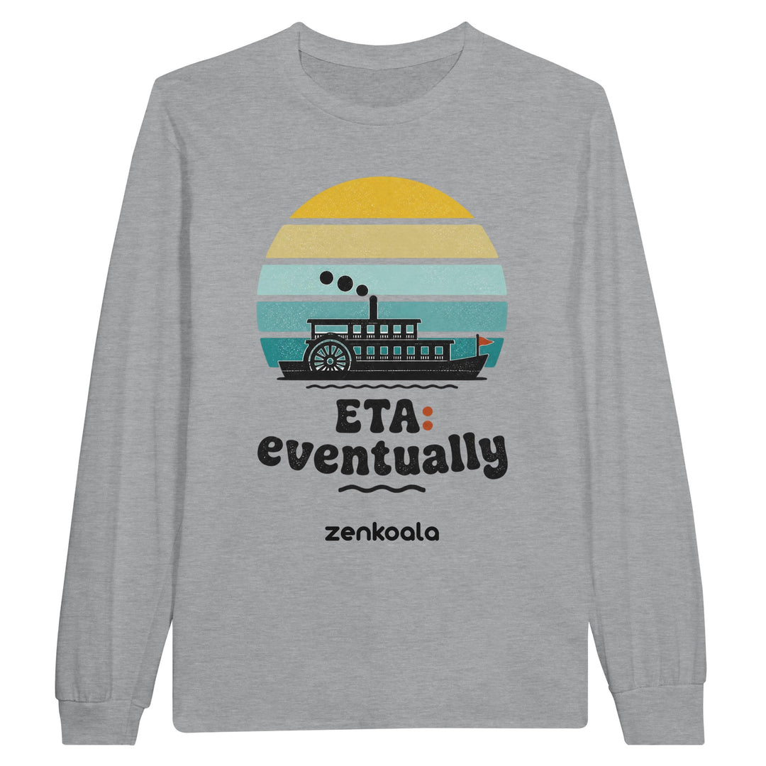 ETA Eventually long sleeve tee in sports grey — Zen Koala Australia