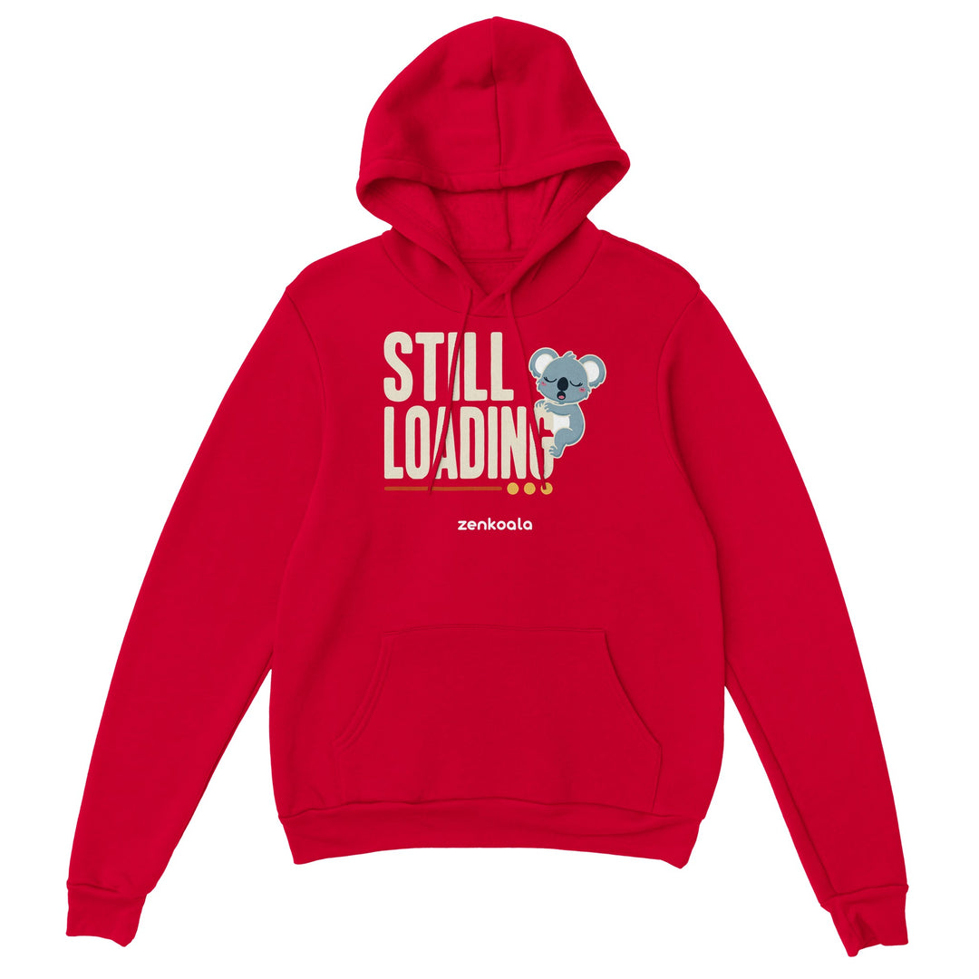 Still Loading Koala feel-good hoodie in red, Zen Koala Australia