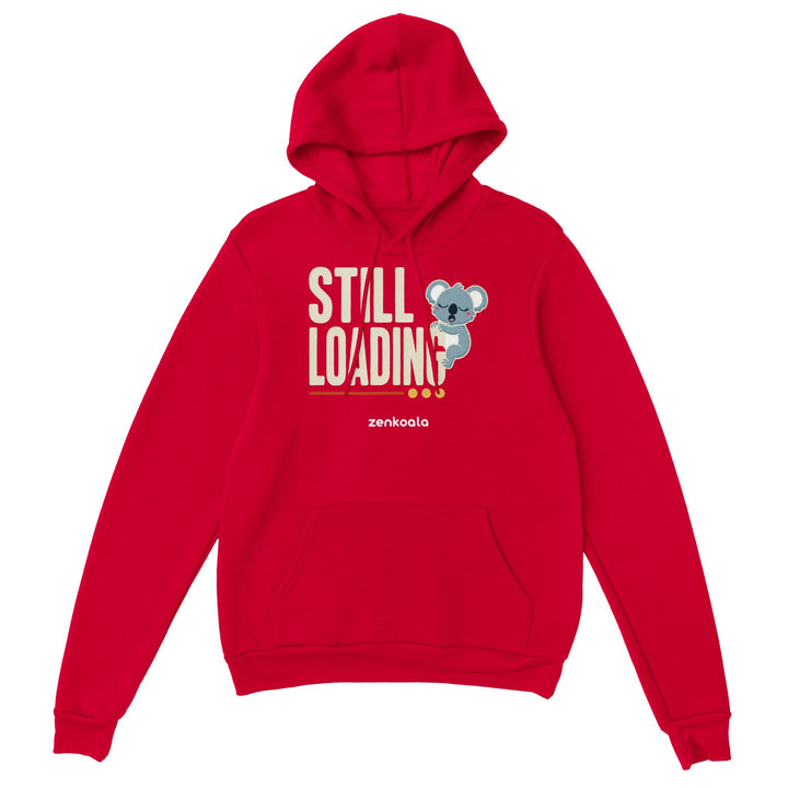 Still Loading Koala feel-good hoodie in red, Zen Koala Australia