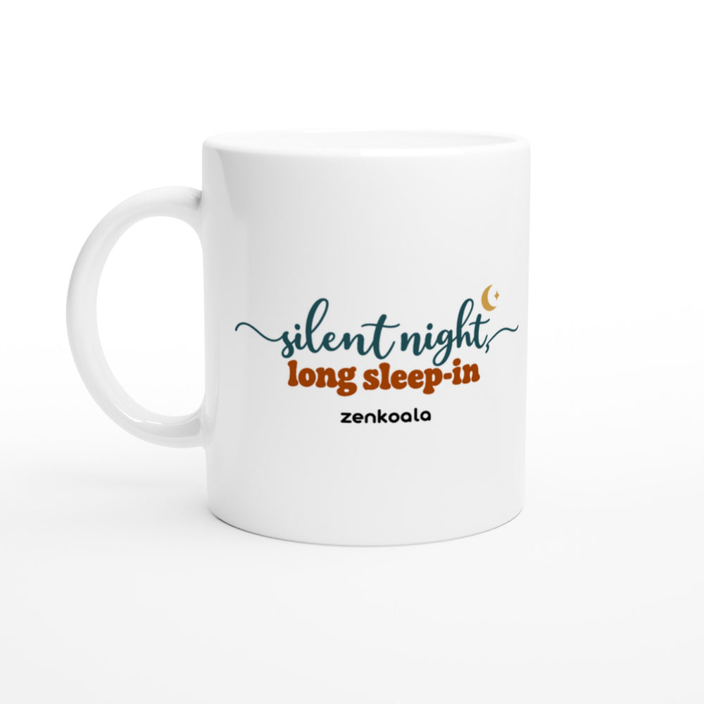Silent Night Long Sleep-In mug in all white, Zen Koala Australia