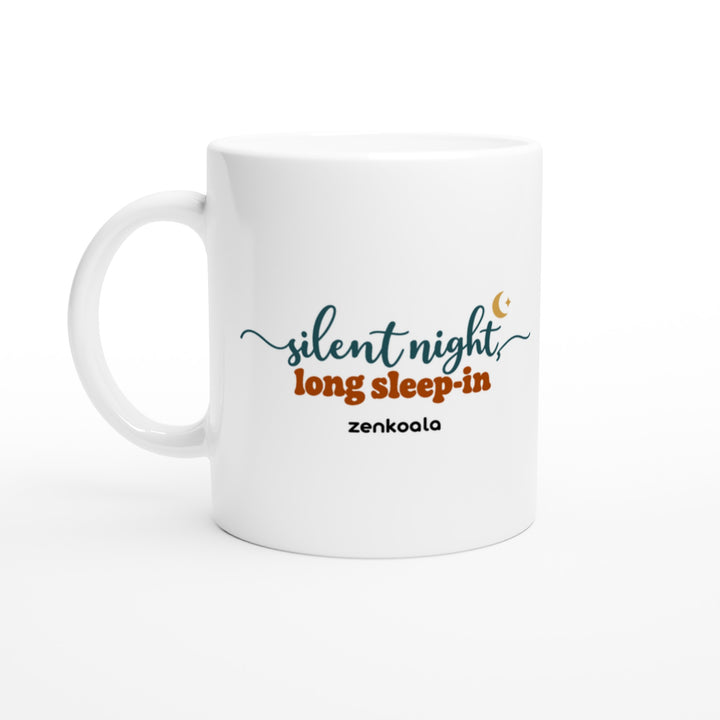 Silent Night Long Sleep-In mug in all white, Zen Koala Australia