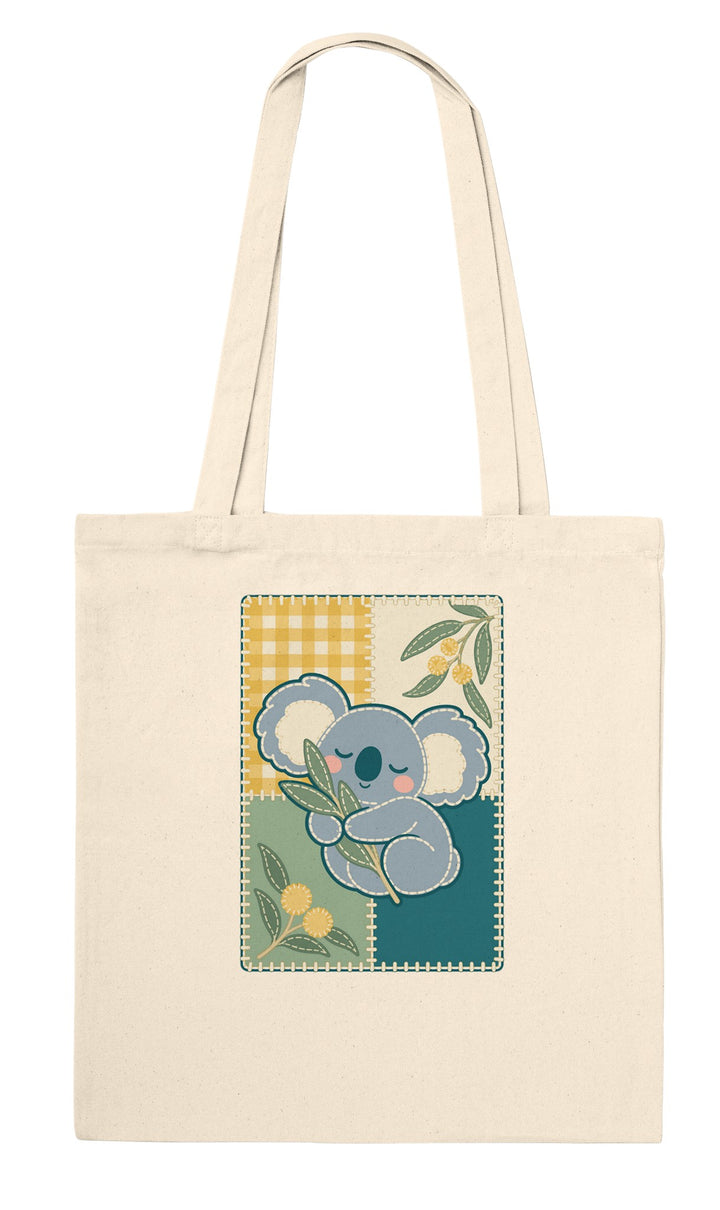Koala Quilt feel-good tote bag in natural, Zen Koala Australia