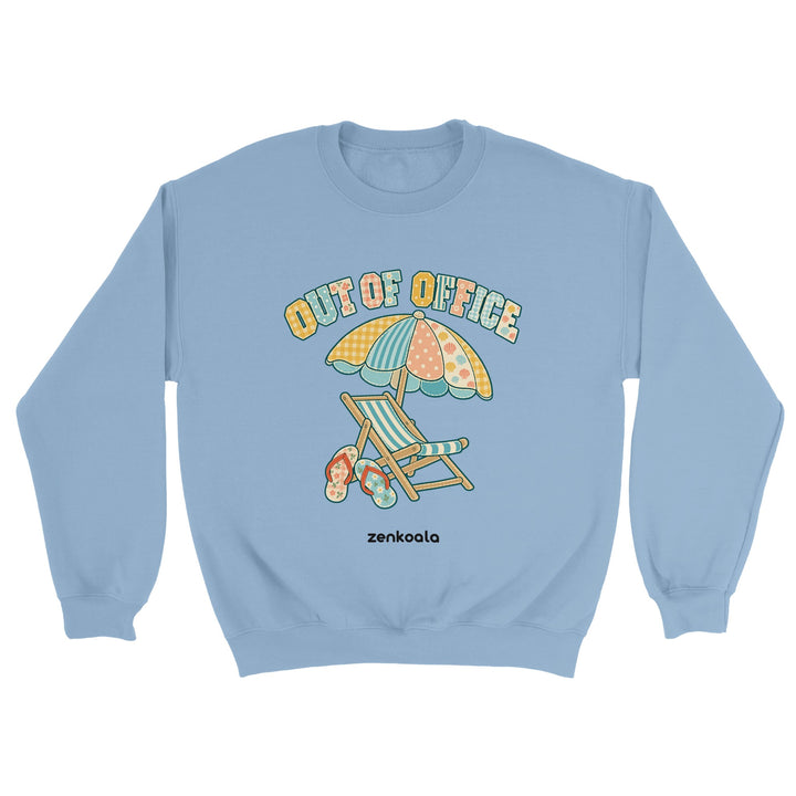 Out of Office Beach feel-good sweatshirt in light blue, Zen Koala Australia