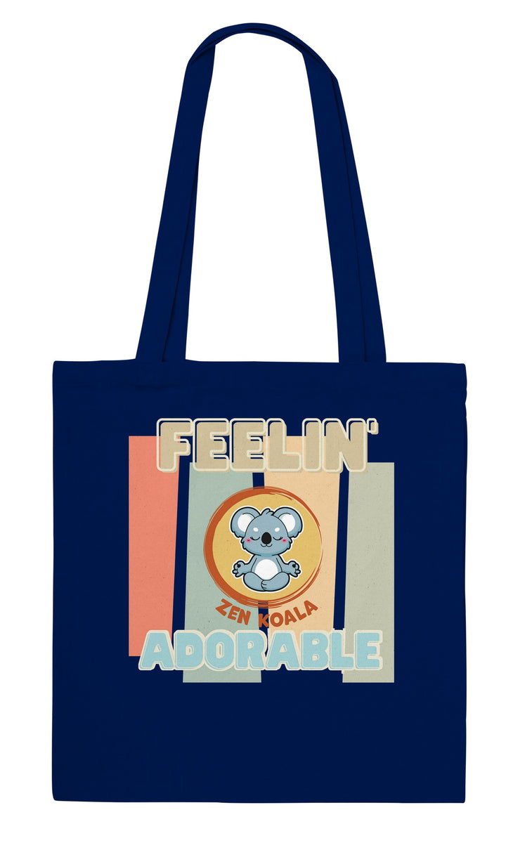 Feeling Adorable feel-good tote bag in navy, Zen Koala Australia