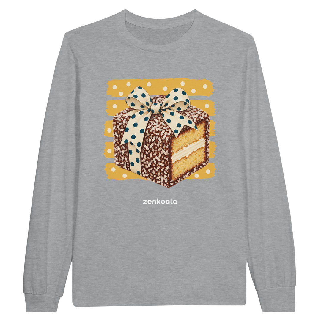 Lamington feel-good long sleeve tee in sports grey, Zen Koala Australia