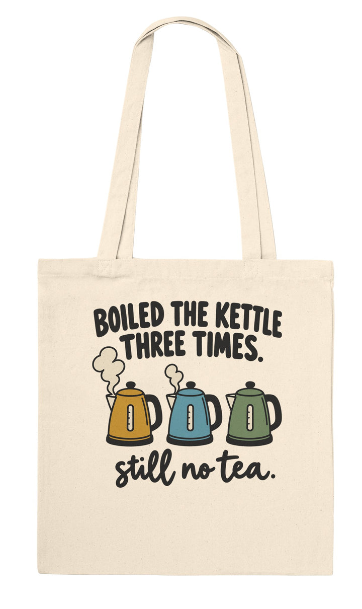 Boiled the Kettle Three Times feel-good tote bag in natural, Zen Koala Australia